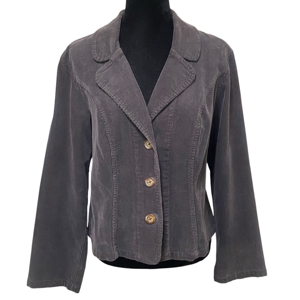 Cut Loose Gray Corduroy Blazer Jacket Small USA Made Minimalist Soft Grunge